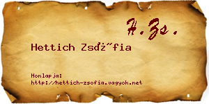 Hettich Zsófia névjegykártya