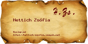 Hettich Zsófia névjegykártya